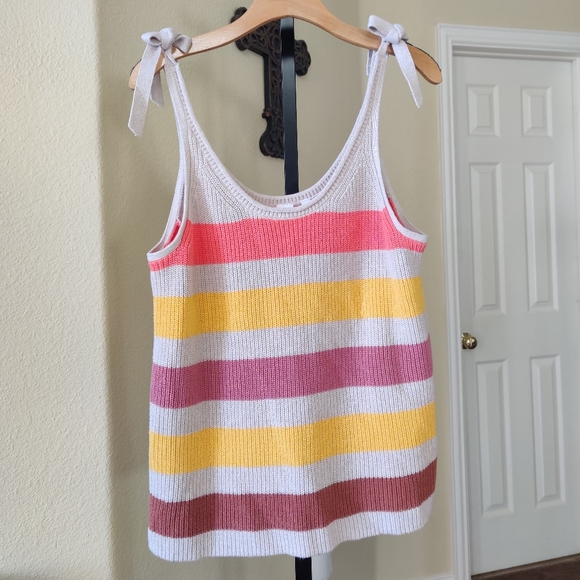 Gap Striped Tie Strap Knit Tank Top NWT - Picture 2 of 13